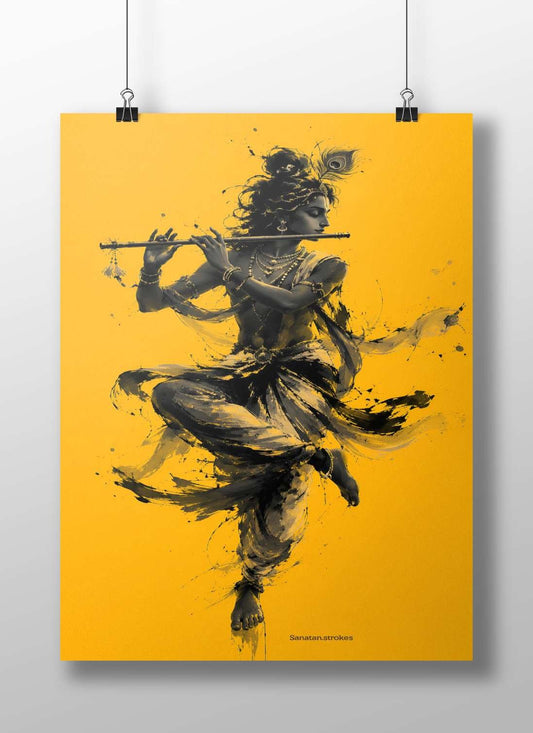 Lord Krishna Main Subject: Lord Krishna Matte BoizzBoard rigid print — Sanatan wall art India | PosterBoizz