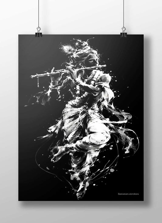 Lord Krishna Main Subject: Lord Krishna Matte BoizzBoard rigid print — Sanatan wall art India | PosterBoizz