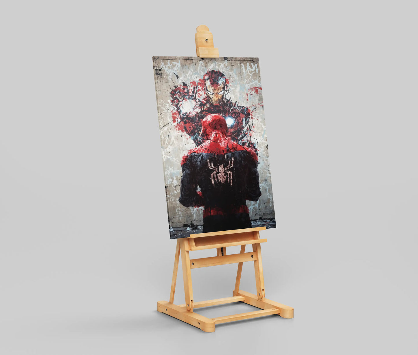 Spider-Man & Iron Man Mentor Legacy MCU Fan Art Poster - Avengers Graffiti Style Print