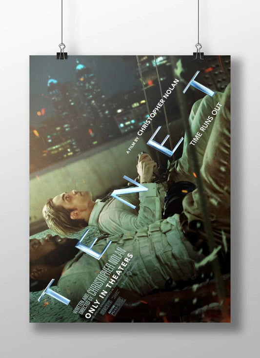 The film "Tenet" (2020), directed by Christopher Nolan. Tenet - Time-Bending Noir Poster