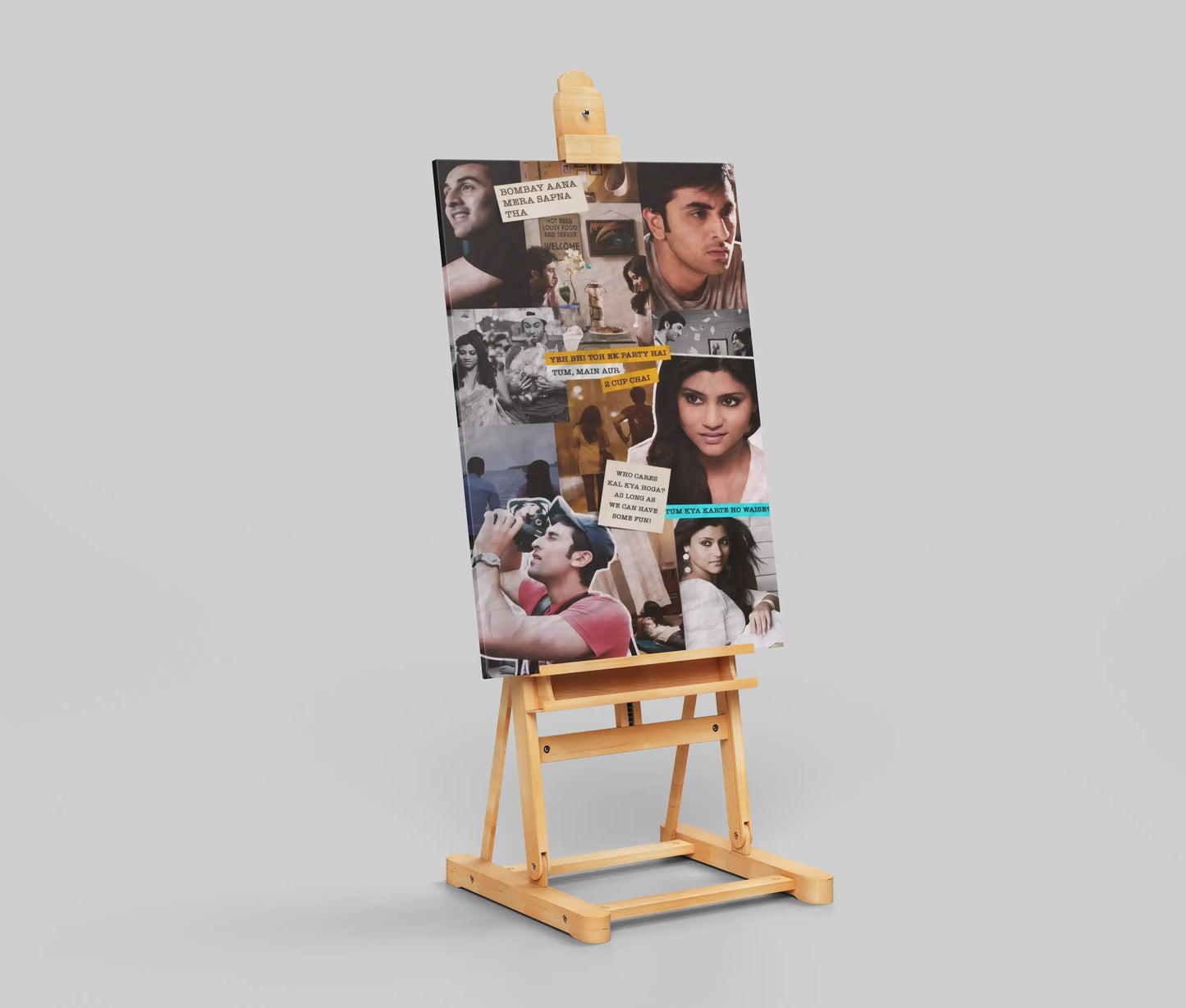 Wake Up Sid Poster – 2 Cup Chai & Bombay Dreams Collage | Ranbir Kapoor & Konkona Sen Sharma Quote Wall Art