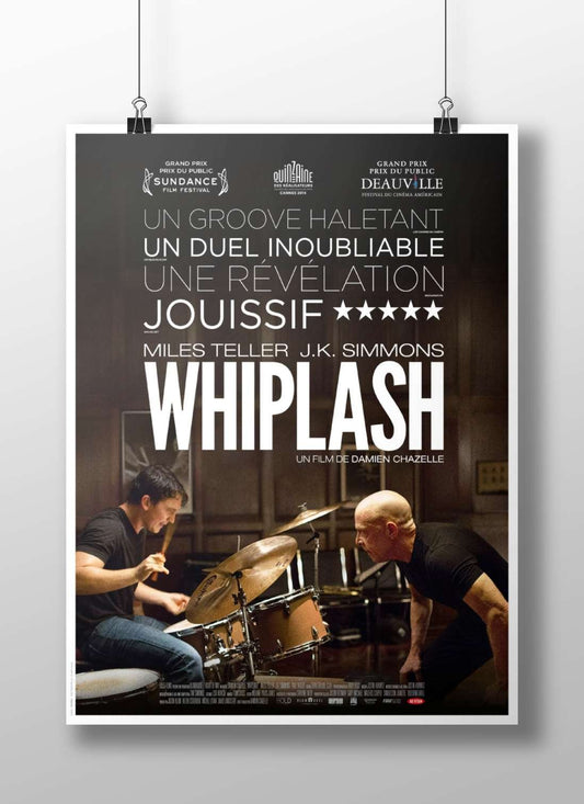The movie Whiplash starring Miles Teller and J.K. Simmons. Miles Teller - Whiplash Inspirational Poster