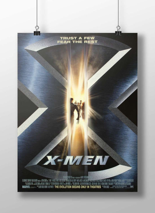 X-Men (confirmed by OCR text "www.x-men-the-movie.com" referencing the franchise). Professor X - Mind Reader Poster