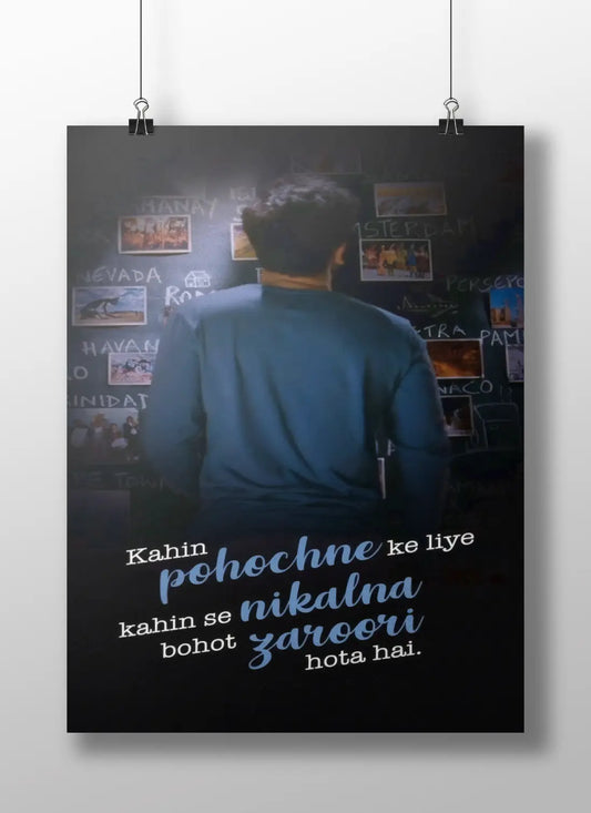 Yeh Jawaani Hai Deewani Quote Poster – “Pohchne Ke Liye Nikalna Zaroori Hai” | Bunny’s Travel Vision Board Print