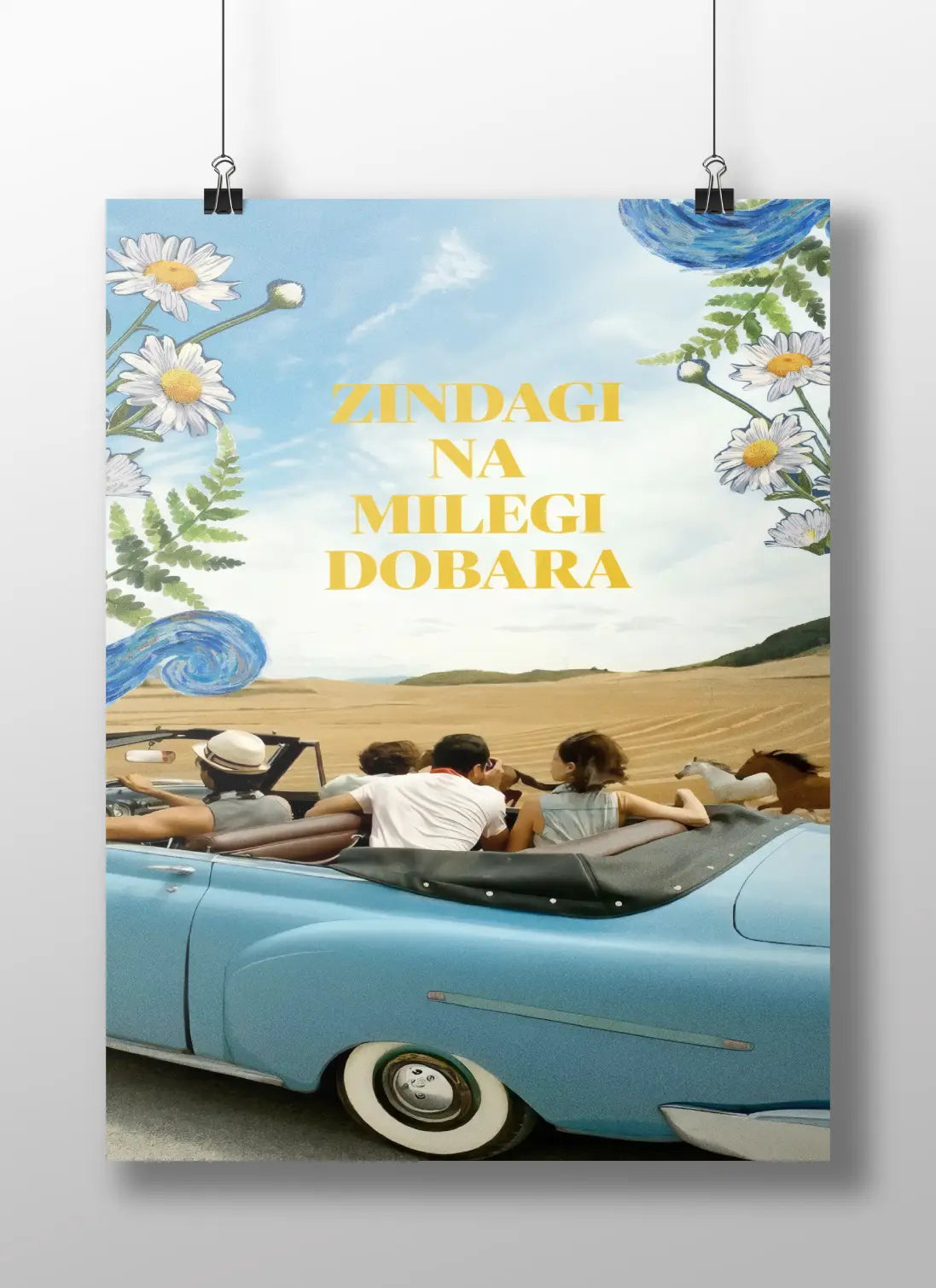 "ZNMD Poster – Zindagi Na Milegi Dobara Aesthetic Travel Collage | Bollywood Movie Wall Art"