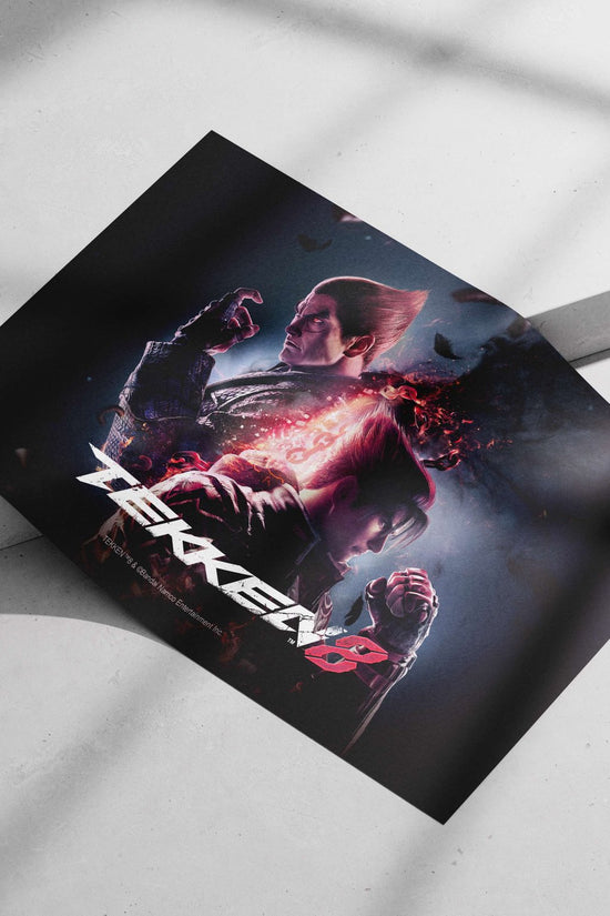 Jin Kazama and Heihachi Mishima from Tekken 8 Main Subject: Jin Kazama and Heihachi Mishima from Tekken 8 Matte poster print