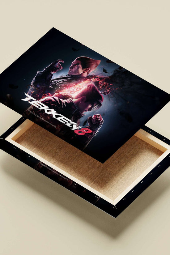 Jin Kazama and Heihachi Mishima from Tekken 8 Main Subject: Jin Kazama and Heihachi Mishima from Tekken 8 Canvas wall art —