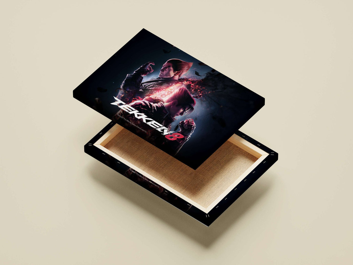Jin Kazama and Heihachi Mishima from Tekken 8 Main Subject: Jin Kazama and Heihachi Mishima from Tekken 8 Canvas wall art —