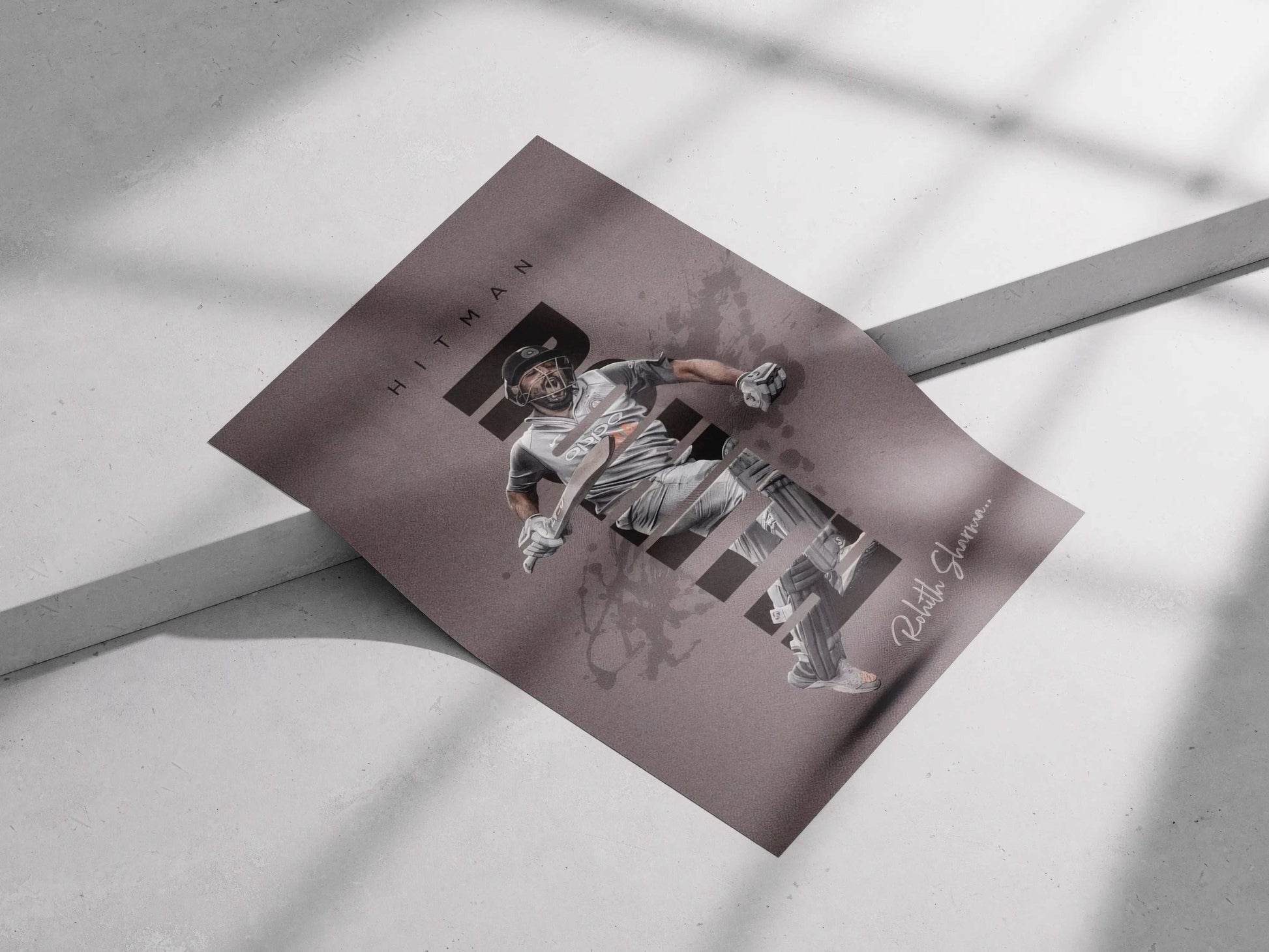 Rohit Sharma “HITMAN 45” Poster – Minimalist Cricket Wall Art for Fans & Gamers