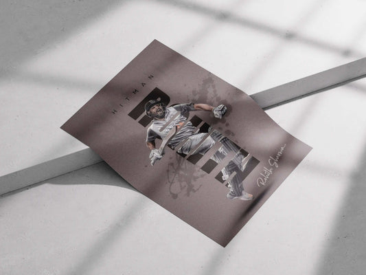 Rohit Sharma “HITMAN 45” Poster – Minimalist Cricket Wall Art for Fans & Gamers