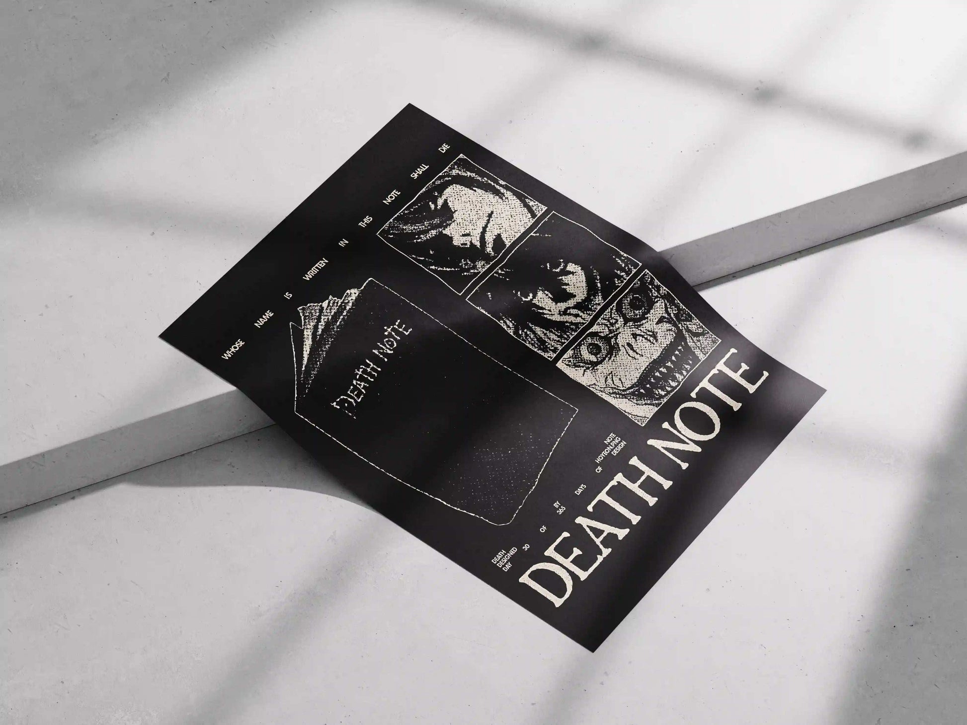 Death Note "Whose Name Is Written" Anime Poster - Ryuk L & Kira Symbolic Art Print
