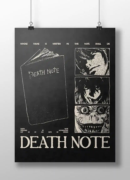 Death Note "Whose Name Is Written" Anime Poster - Ryuk L & Kira Symbolic Art Print