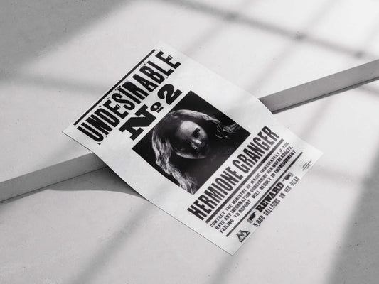 Hermione Granger "Undesirable No. 2" Harry Potter Wanted Poster - Ministry of Magic Propaganda Art Print