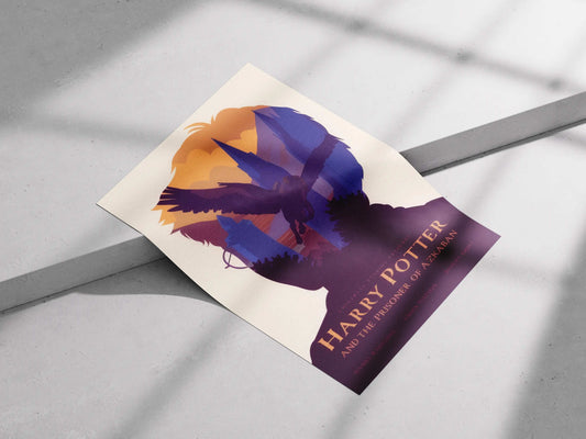 Harry Potter and the Prisoner of Azkaban Minimalist Movie Art Poster - Hogwarts & Buckbeak Silhouette Print