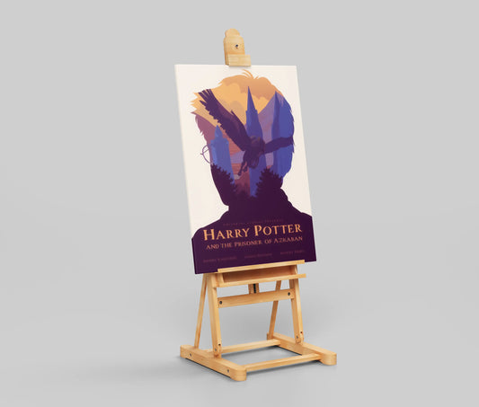 Harry Potter and the Prisoner of Azkaban Minimalist Movie Art Poster - Hogwarts & Buckbeak Silhouette Print