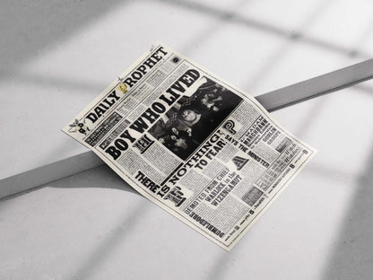 The Daily Prophet "Boy Who Lived" Newspaper Print - Harry Potter Wizarding World Poster