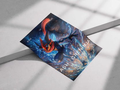 Ash-Greninja "Bond of Trust" Anime Poster – Pokémon Evolution Wall Art for Fans