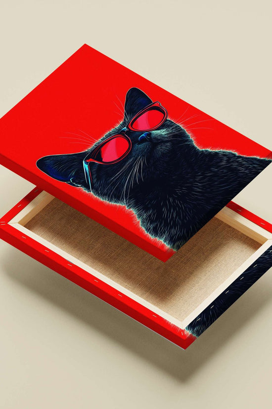 Black cat Main Subject: Black cat Canvas wall art — Art wall art India | PosterBoizz