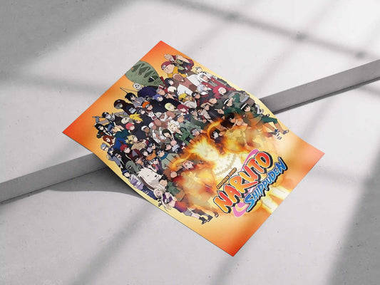Naruto Shippuden All Characters Grand Cast Anime Poster - Shonen Jump Shinobi Group Art Print