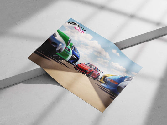 Porsche 911 GT3 RS from Forza Horizon 3 Main Subject: Porsche 911 GT3 RS from Forza Horizon 3 Matte poster print — Cars wall