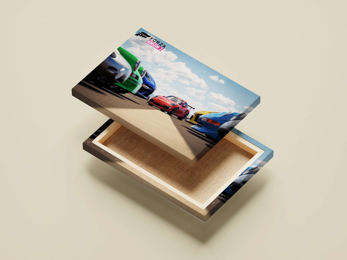 Porsche 911 GT3 RS (from Forza Horizon 3) Main Subject: Porsche 911 GT3 RS (from Forza Horizon 3) Canvas wall art — Cars