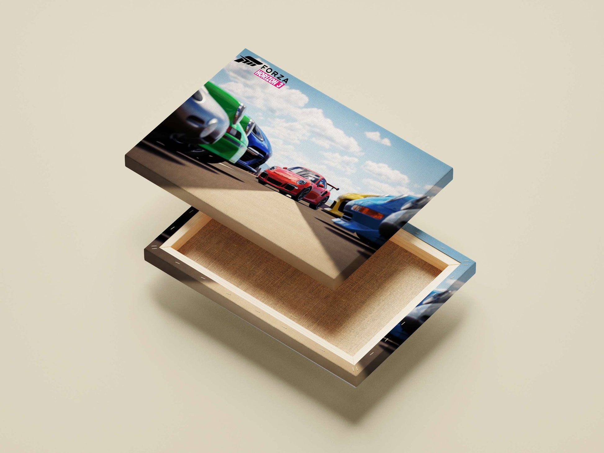 Porsche 911 GT3 RS (from Forza Horizon 3) Main Subject: Porsche 911 GT3 RS (from Forza Horizon 3) Canvas wall art — Cars