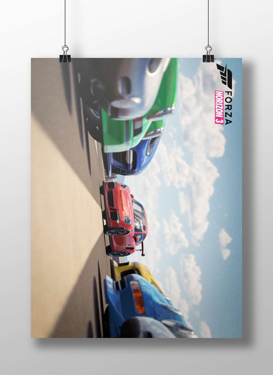 Porsche 911 GT3 RS from Forza Horizon 3 Main Subject: Porsche 911 GT3 RS from Forza Horizon 3 Matte BoizzBoard rigid print —