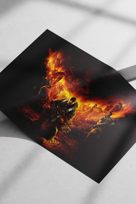Gears of War soldiers Main Subject: Gears of War soldiers Matte poster print — Gaming wall art India | PosterBoizz