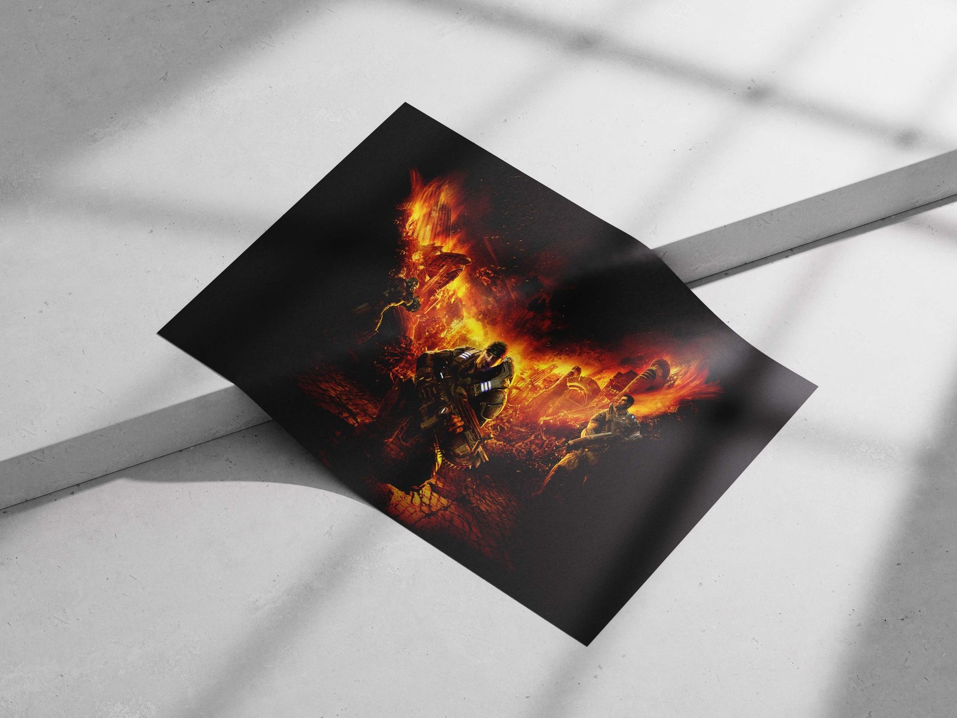 Gears of War soldiers Main Subject: Gears of War soldiers Matte poster print — Gaming wall art India | PosterBoizz