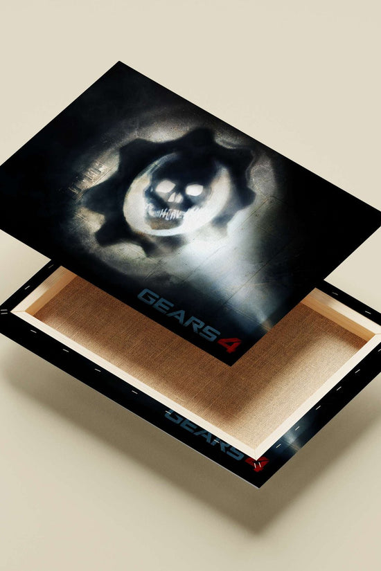 Gears of War 4 logo (gear with skull emblem) Main Subject: Gears of War 4 logo (gear with skull emblem) Canvas wall art —