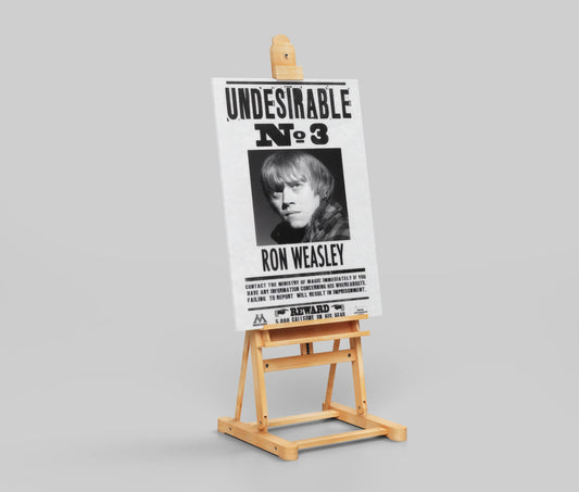 Ron Weasley "Undesirable No. 3" Harry Potter Wanted Poster - Ministry of Magic Propaganda Art Print