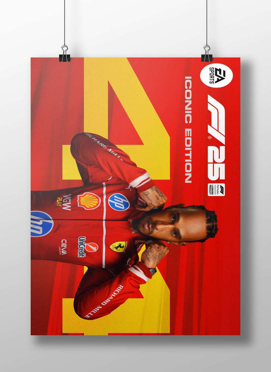 Lewis Hamilton, Ferrari Formula 1 driver, in the "Iconic Edition" branding. Main Subject: Lewis Hamilton, Ferrari Formula 1