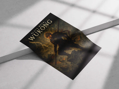 Black Myth: Wukong Poster – Dark Fantasy Warrior Wall Art | Monkey King Gaming Poster