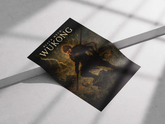Black Myth: Wukong Poster – Dark Fantasy Warrior Wall Art | Monkey King Gaming Poster