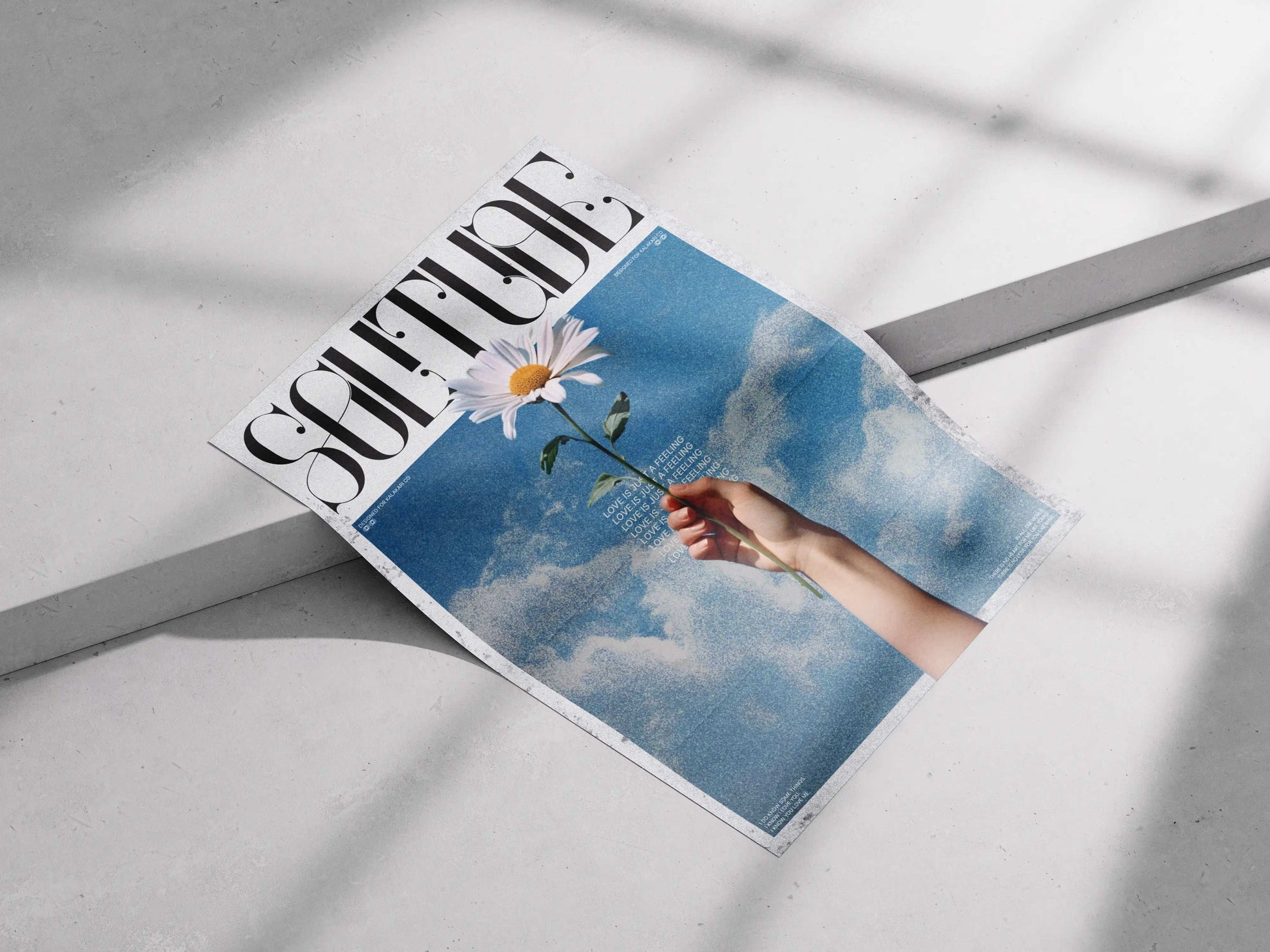 Solitude Poster – Dreamy Aesthetic Wall Art | Minimal Sky & Flower Print for Calm Spaces