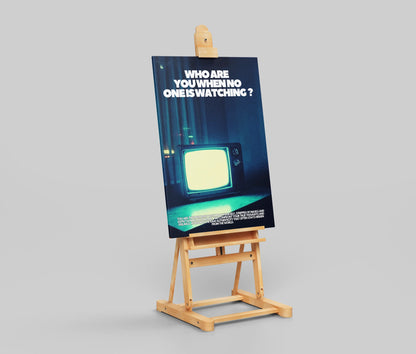 "Who Are You When No One Is Watching?" Retro TV Art Print