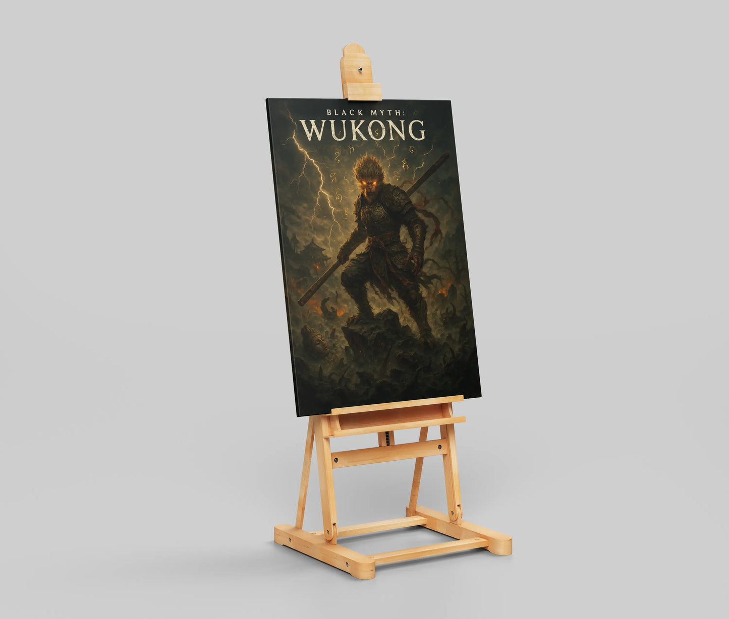 Black Myth: Wukong Poster – Dark Fantasy Warrior Wall Art | Monkey King Gaming Poster