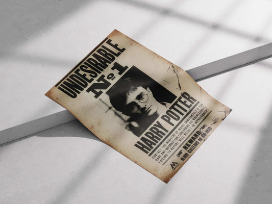 Harry Potter "Undesirable No. 1" Wanted Poster - Ministry of Magic Wizarding World Propaganda Print