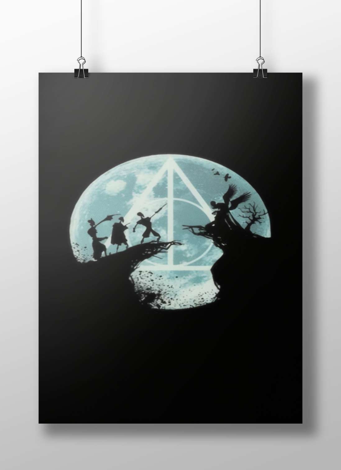 Harry Potter characters (Hermione, Ron, Harry) in relation to the Ministry of Magic emblem from