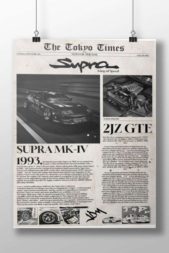Toyota Supra MK-IV (1993) and 2JZ GTE engine Main Subject: Toyota Supra MK-IV (1993) and 2JZ GTE engine Matte BoizzBoard