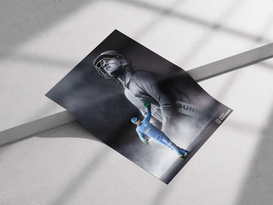 MS Dhoni Tribute Poster – Indian Cricket Legend Wall Art | Captain Cool Limited Edition