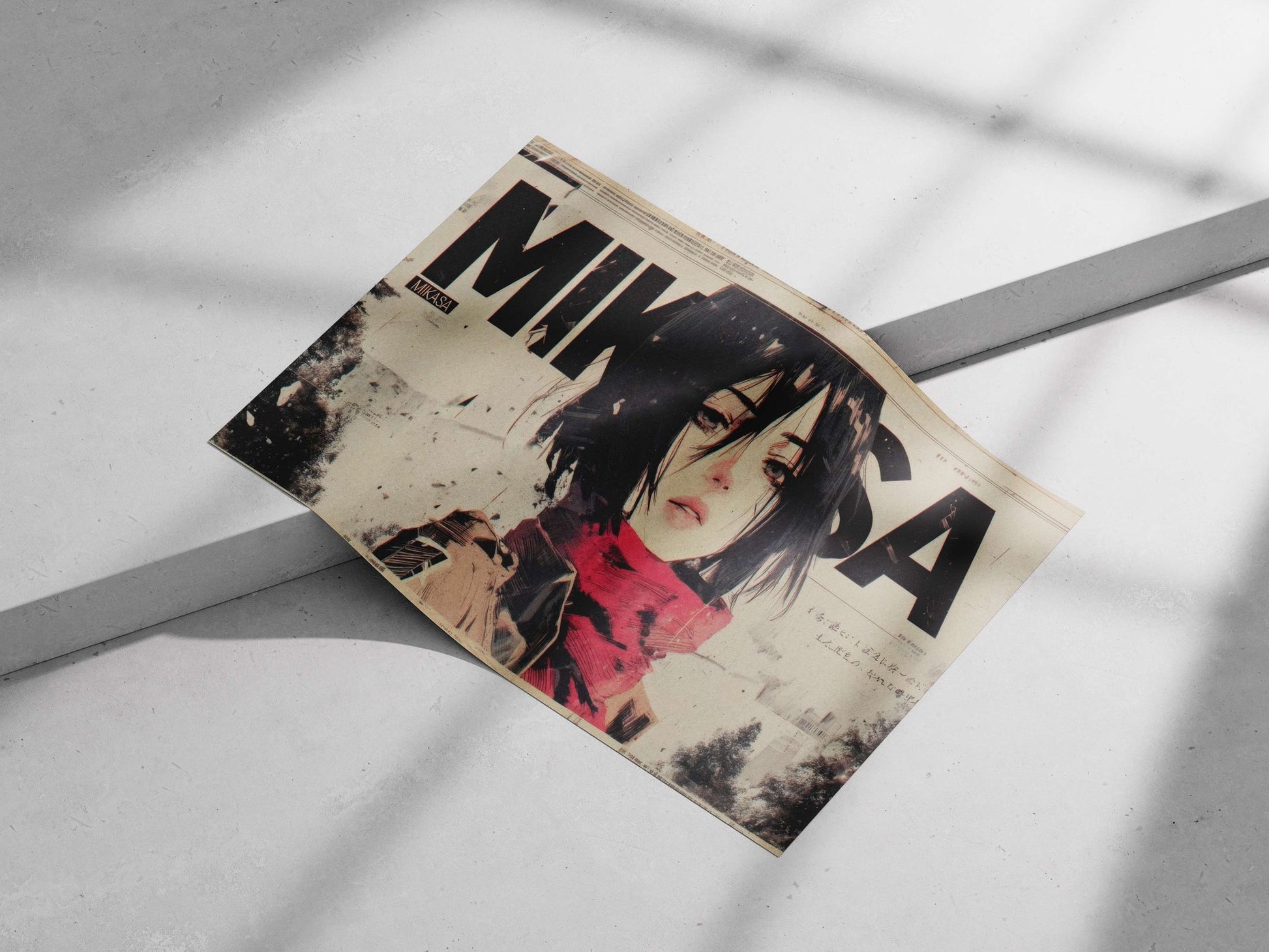 Mikasa Ackerman (Attack on Titan) Main Subject: Mikasa Ackerman (Attack on Titan) Matte poster print — Anime wall art India