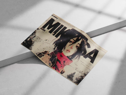 Mikasa Ackerman from Attack on Titan Main Subject: Mikasa Ackerman from Attack on Titan Matte poster print — Anime wall art