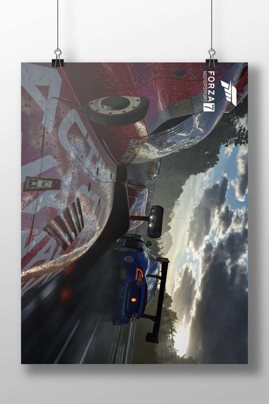 Forza Motorsport 7 video game featuring Mazda and Porsche race cars Main Subject: Forza Motorsport 7 video game featuring