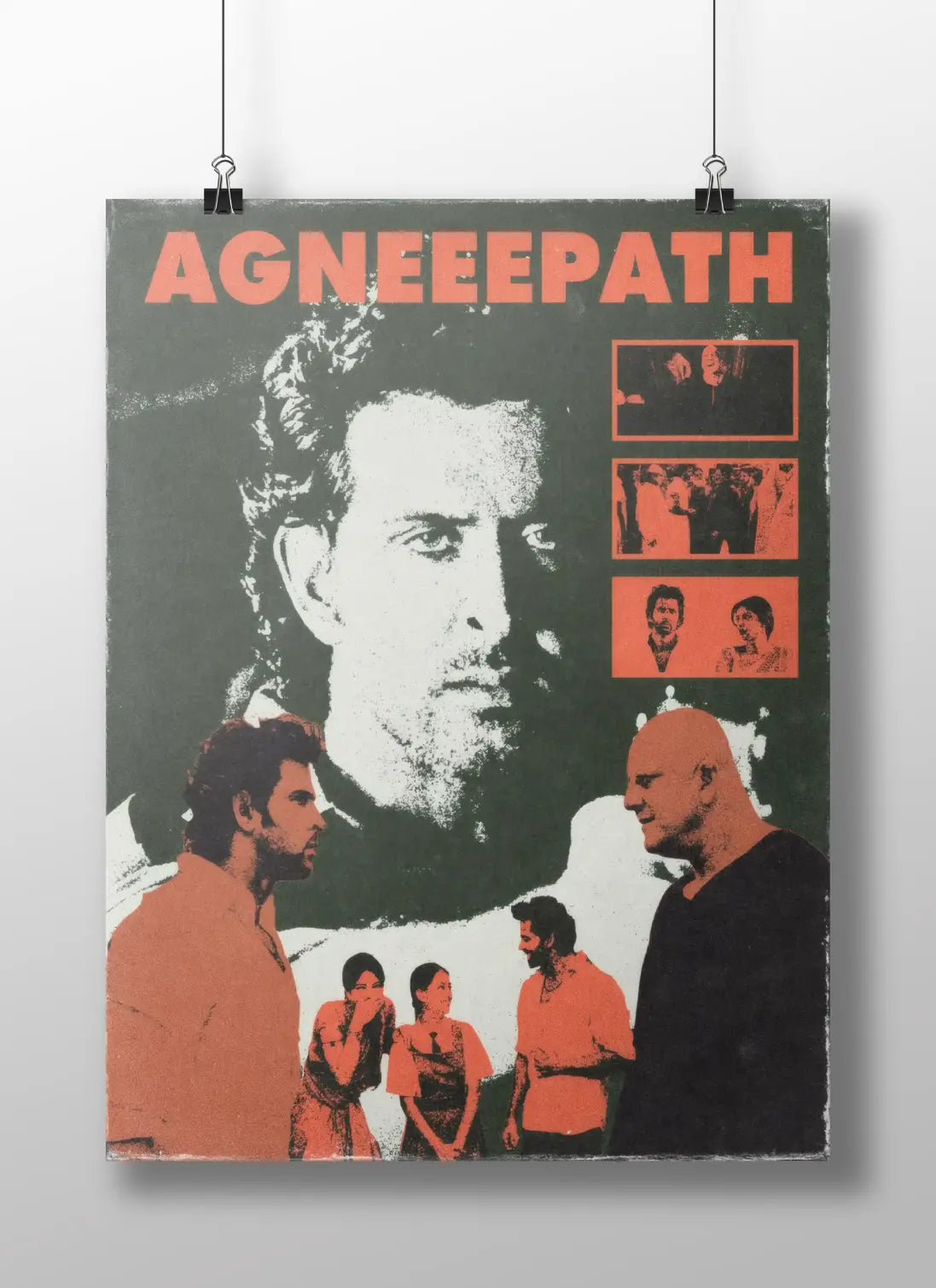 Agneepath Bollywood Classic Poster | Vintage Amitabh Bachchan Wall Art | Retro Bollywood Movie Poster for Room Décor