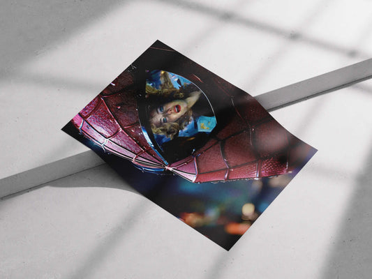 The Amazing Spider-Man 2 Gwen Stacy Reflection Movie Poster - Spidey's Mask Emotional Art Print