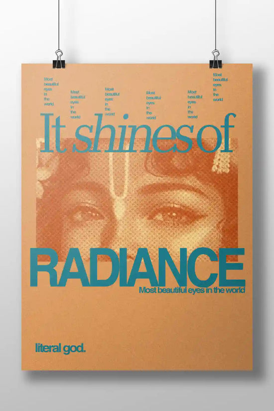 Radiance – Krishna Eyes Poster | Divine Beauty Spiritual Wall Art