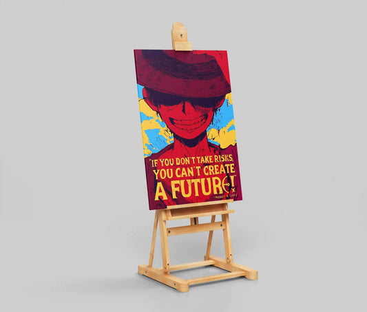 One Piece Monkey D. Luffy "If You Don't Take Risks, You Can't Create A Future!" Quote Poster - Straw Hat Pirate Inspirational Art Print