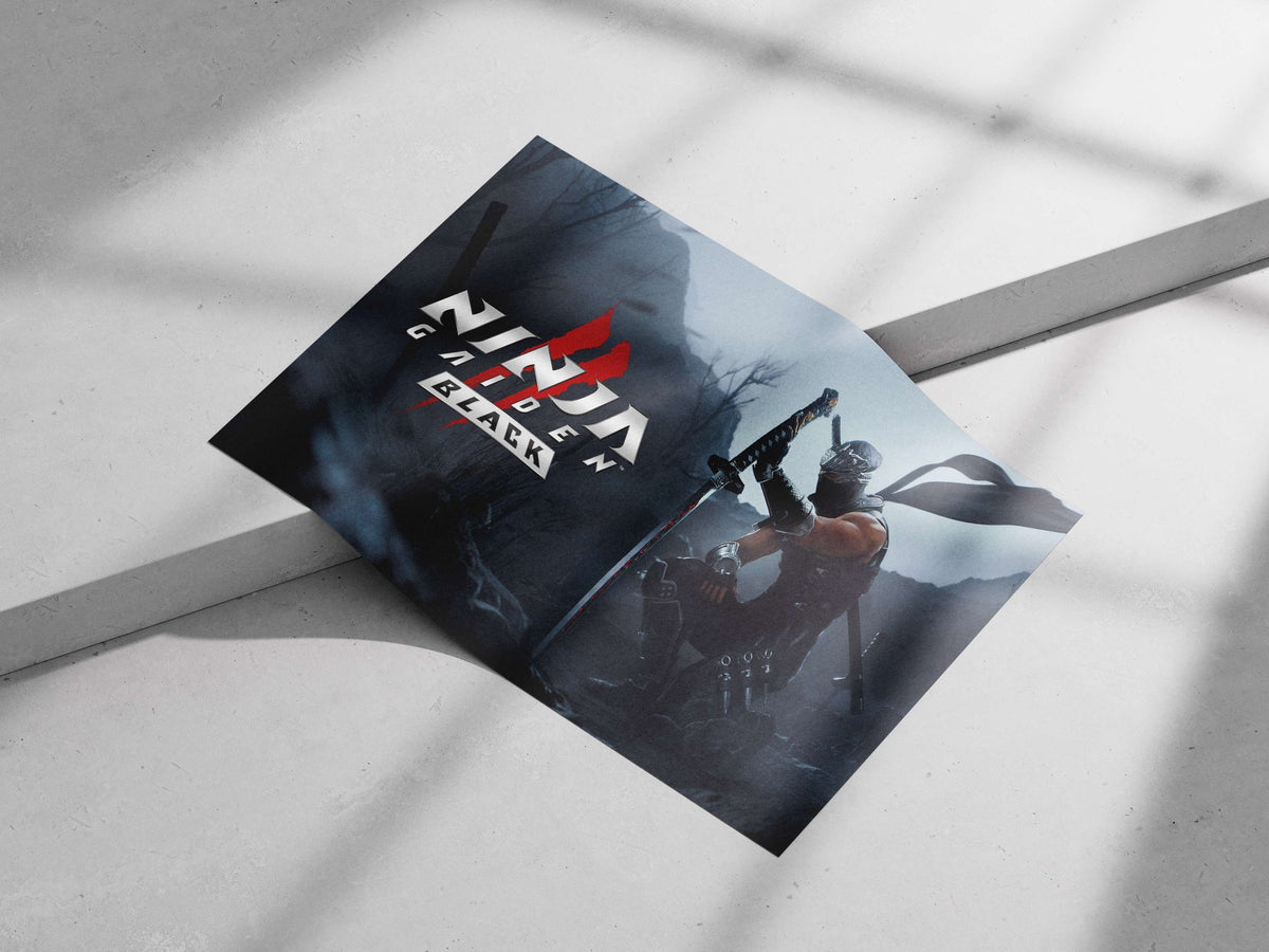 Ninja Gaiden Black Main Subject: Ninja Gaiden Black Matte poster print — Gaming wall art India | PosterBoizz