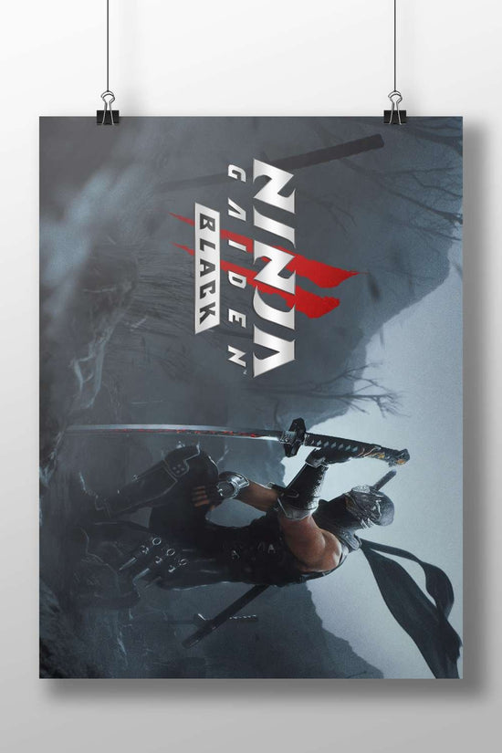 Ninja Gaiden Black Main Subject: Ninja Gaiden Black Matte BoizzBoard rigid print — Gaming wall art India | PosterBoizz